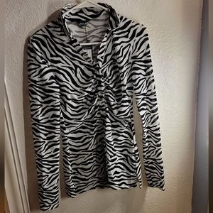 Zebra print  light long sleeve blouse